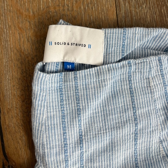 Solid and Striped wide legged pants in blue with a skinny stripe | size M - Picture 5 of 6